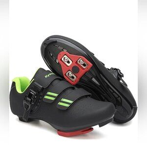 Kyedoo Unisex Cycling Shoes Black/Green Size 42 W10/M8
